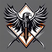 logo of an eagle with trident, emblem, aggressive, graphic, vector